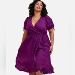Torrid midi Swiss surplus dot dress
